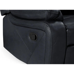 Novie Recliner Leather 3 Seater Sofa - Black