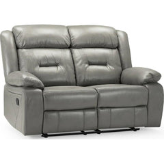 Novie Recliner Leather Sofa Grey 2 Seater