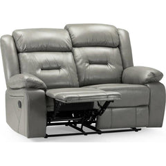 Novie Recliner Leather Sofa Grey 2 Seater