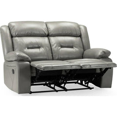 Novie Recliner Leather Sofa Grey 2 Seater