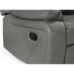 Novie Recliner Leather Sofa Grey 2 Seater