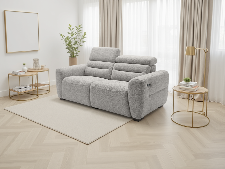 Ashbourne Grey Boucle 3 Seater Electric Recliner Sofa