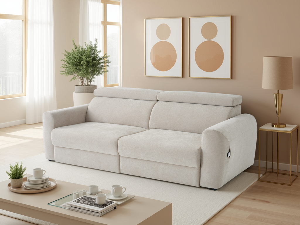 Dakota Electric Sofabed 3 Seater In Beige