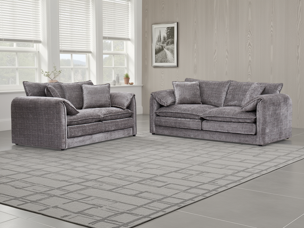 Solaya Sofa 3+2 Set In Grey