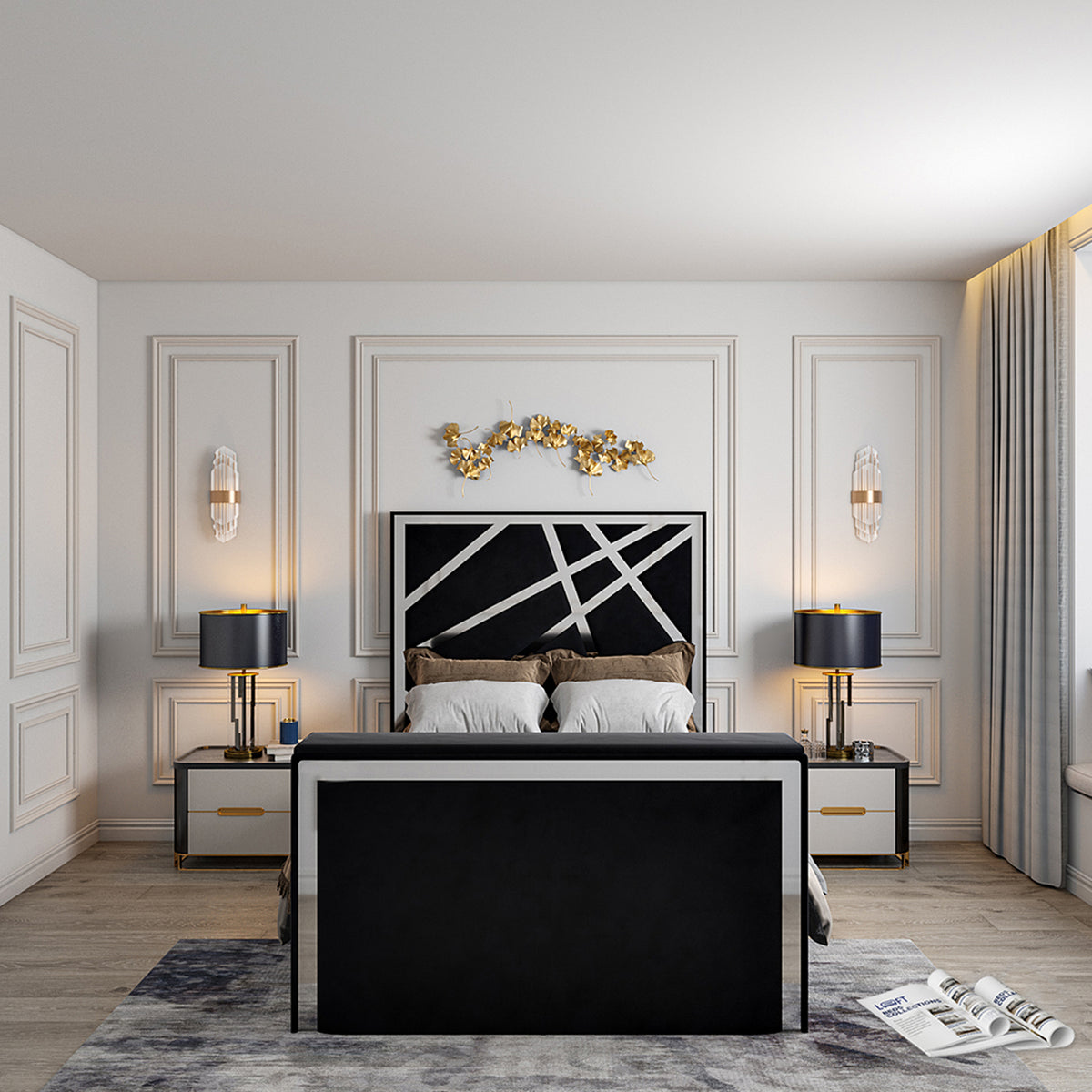 Morgan Upholstered Soft Velvet TV Bed Frame