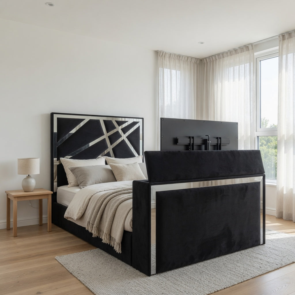 Morgan Upholstered Soft Velvet TV Bed Frame