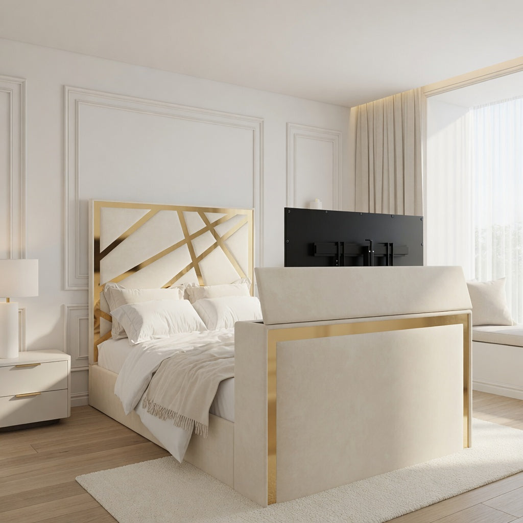Morgan Upholstered Soft Velvet TV Bed Frame