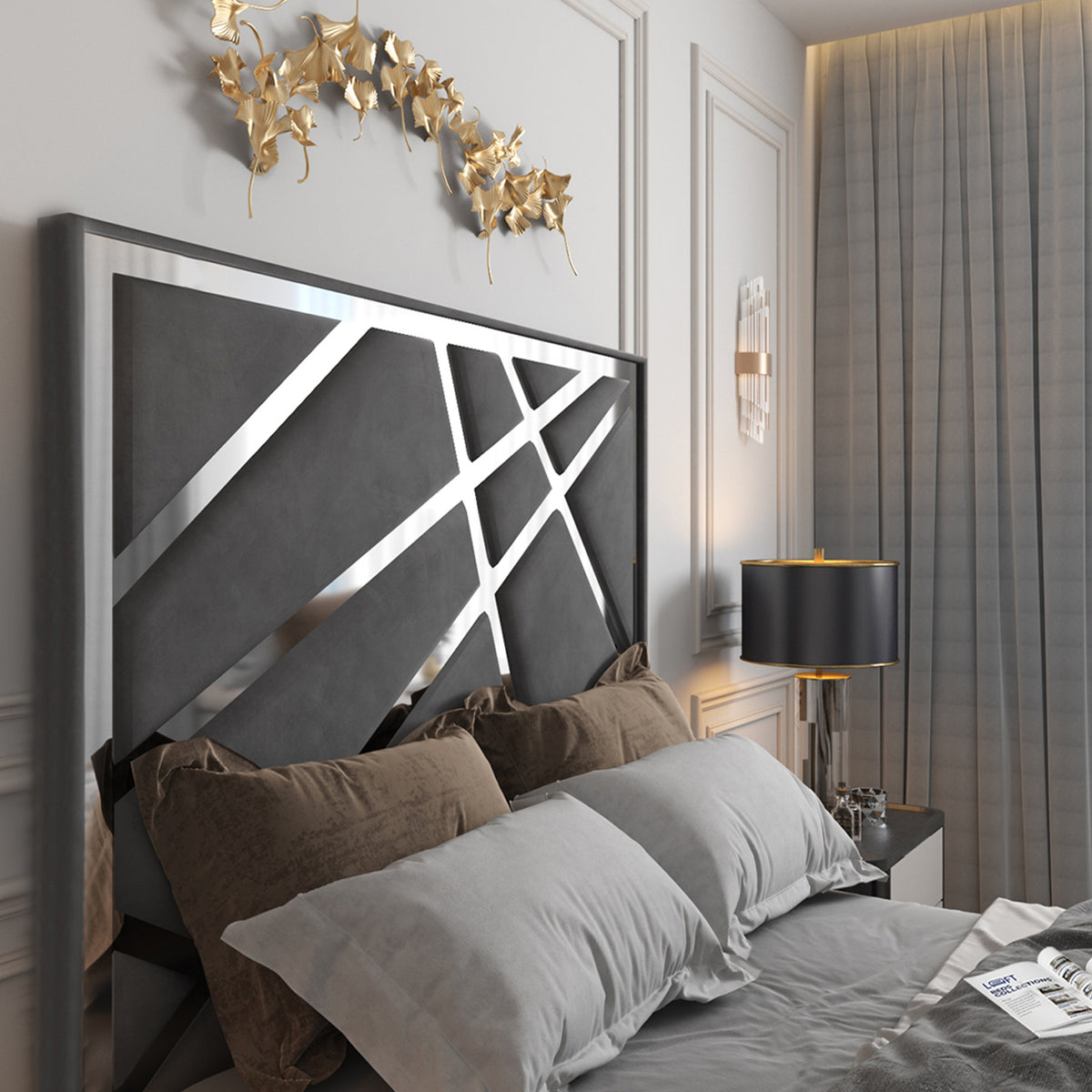 Morgan Upholstered Soft Velvet TV Bed Frame