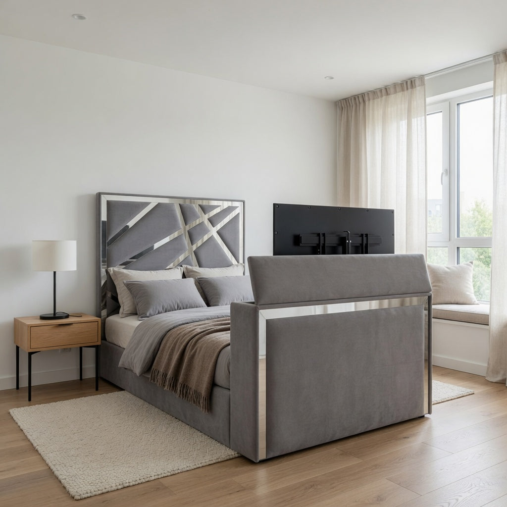 Morgan Upholstered Soft Velvet TV Bed Frame