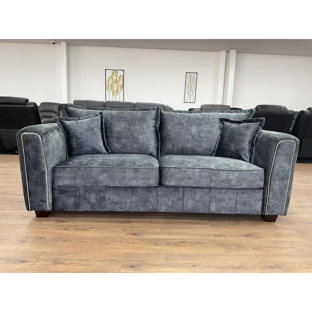 Serena 3 Seater Sofa Set In Black
