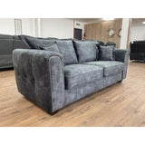 Serena 3 Seater Sofa Set In Black