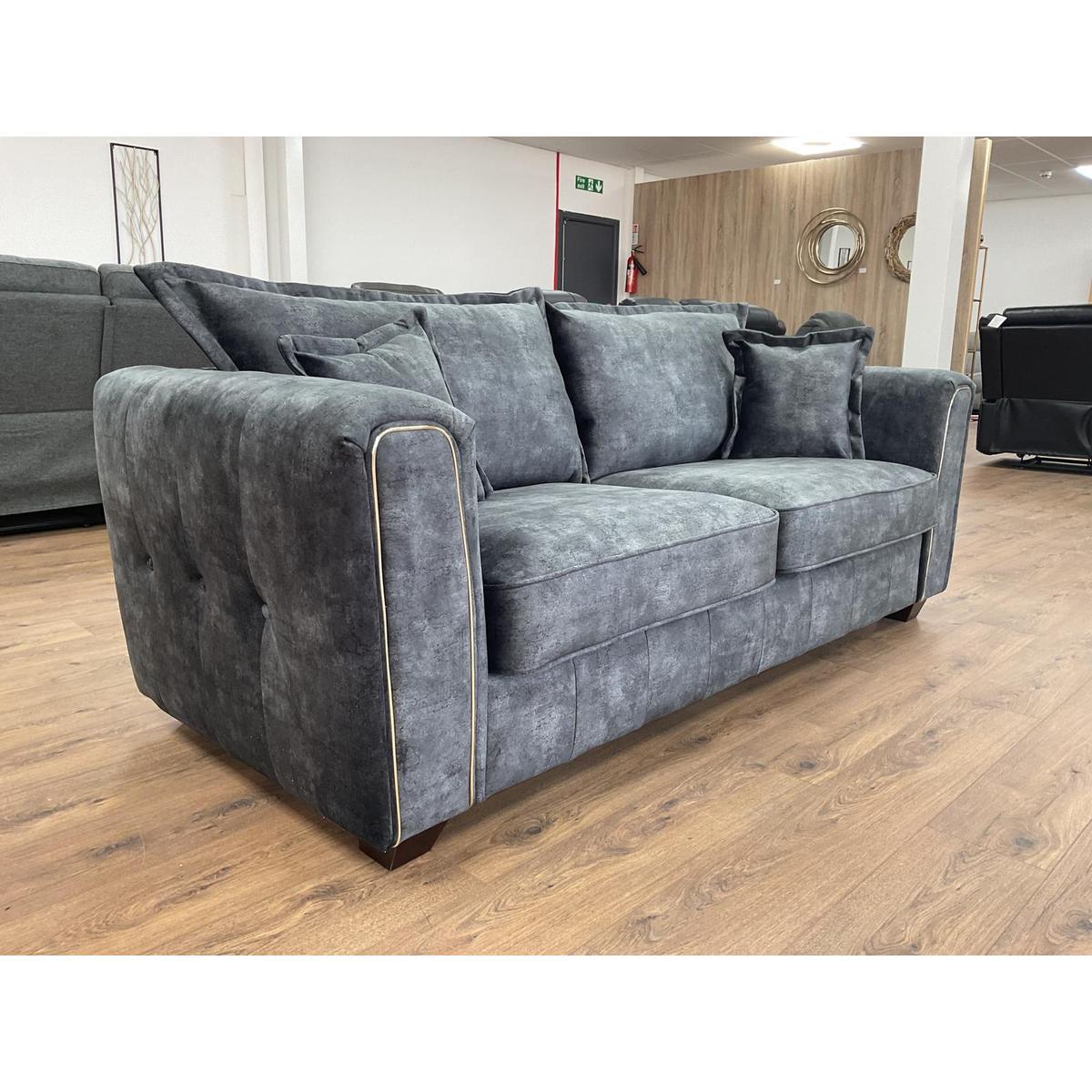 Serena 3 Seater Sofa Set In Black