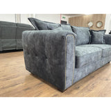 Serena 3 Seater Sofa Set In Black