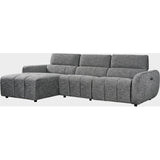 Turin Electric Recliner Sofa Charcoal Left Hand Corner