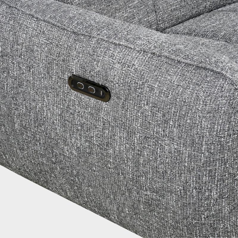 Turin Electric Recliner Sofa Charcoal Left Hand Corner