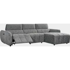 Turin Electric Recliner Sofa Charcoal Right Hand Corner