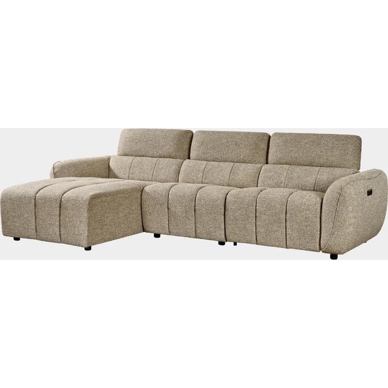 Turin Electric Recliner Sofa Mocha Left Hand Corner