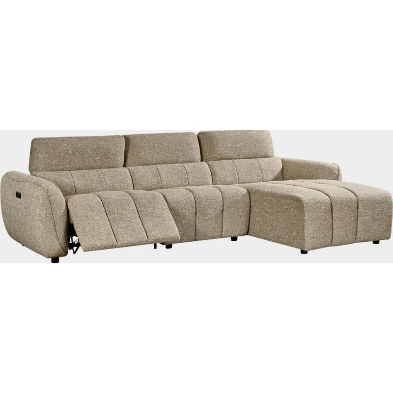 Turin Electric Recliner Sofa Mocha Right Hand Corner