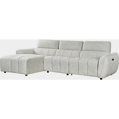 Turin Electric Recliner Sofa Silver Left Hand Corner