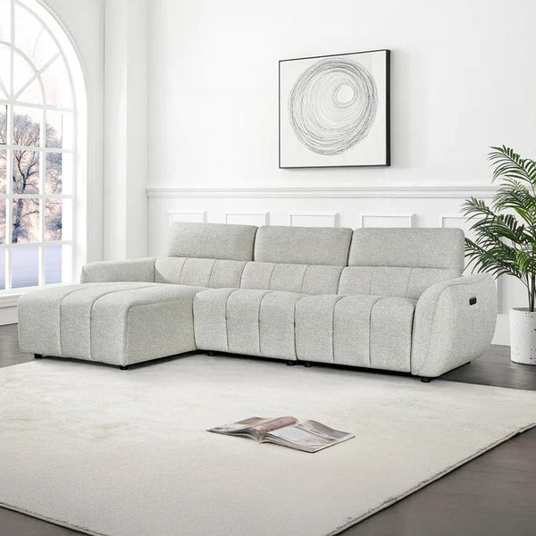 Turin Electric Recliner Sofa Silver Left Hand Corner