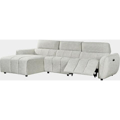 Turin Electric Recliner Sofa Silver Left Hand Corner