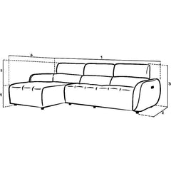 Turin Electric Recliner Sofa Mocha Left Hand Corner