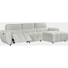 Turin Electric Recliner Sofa Silver Right Hand Corner