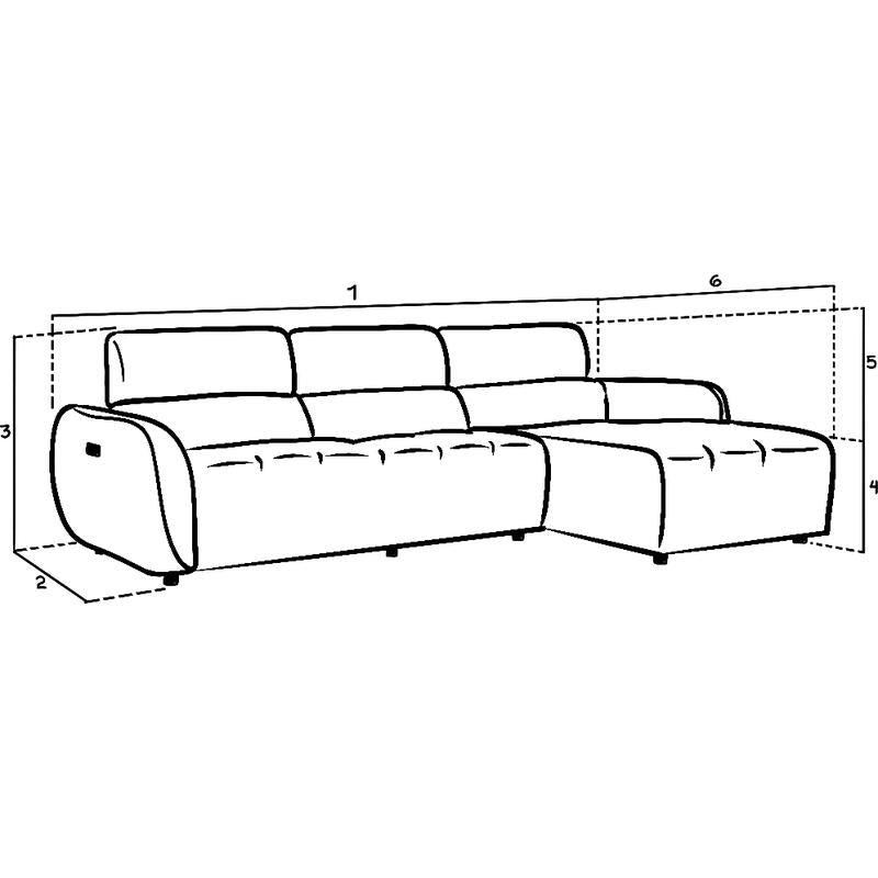 Turin Electric Recliner Sofa Silver Right Hand Corner