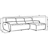Turin Electric Recliner Sofa Mocha Right Hand Corner