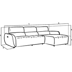 Turin Electric Recliner Sofa Charcoal Right Hand Corner