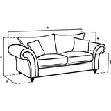 Windsor Fullback 3 Seater Sofa In Grey