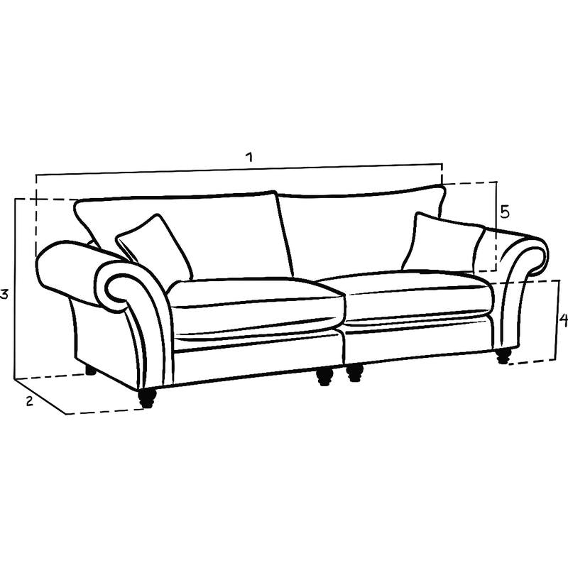 Windsor Fullback Stone 4 Seater Sofa