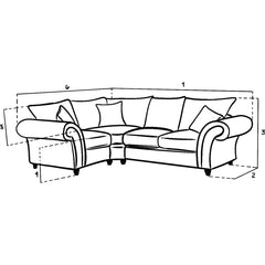 Windsor Fullback Sofa Grey Left Hand Facing Corner