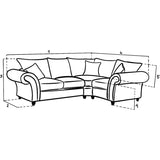 Windsor Fullback Right Hand Facing Corner Sofa In Grey