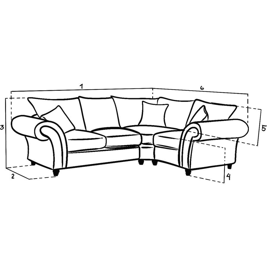 Windsor Fullback Right Hand Facing Corner Sofa In Grey
