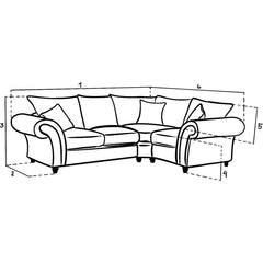Windsor Fullback Stone Right Hand Facing Corner Sofa