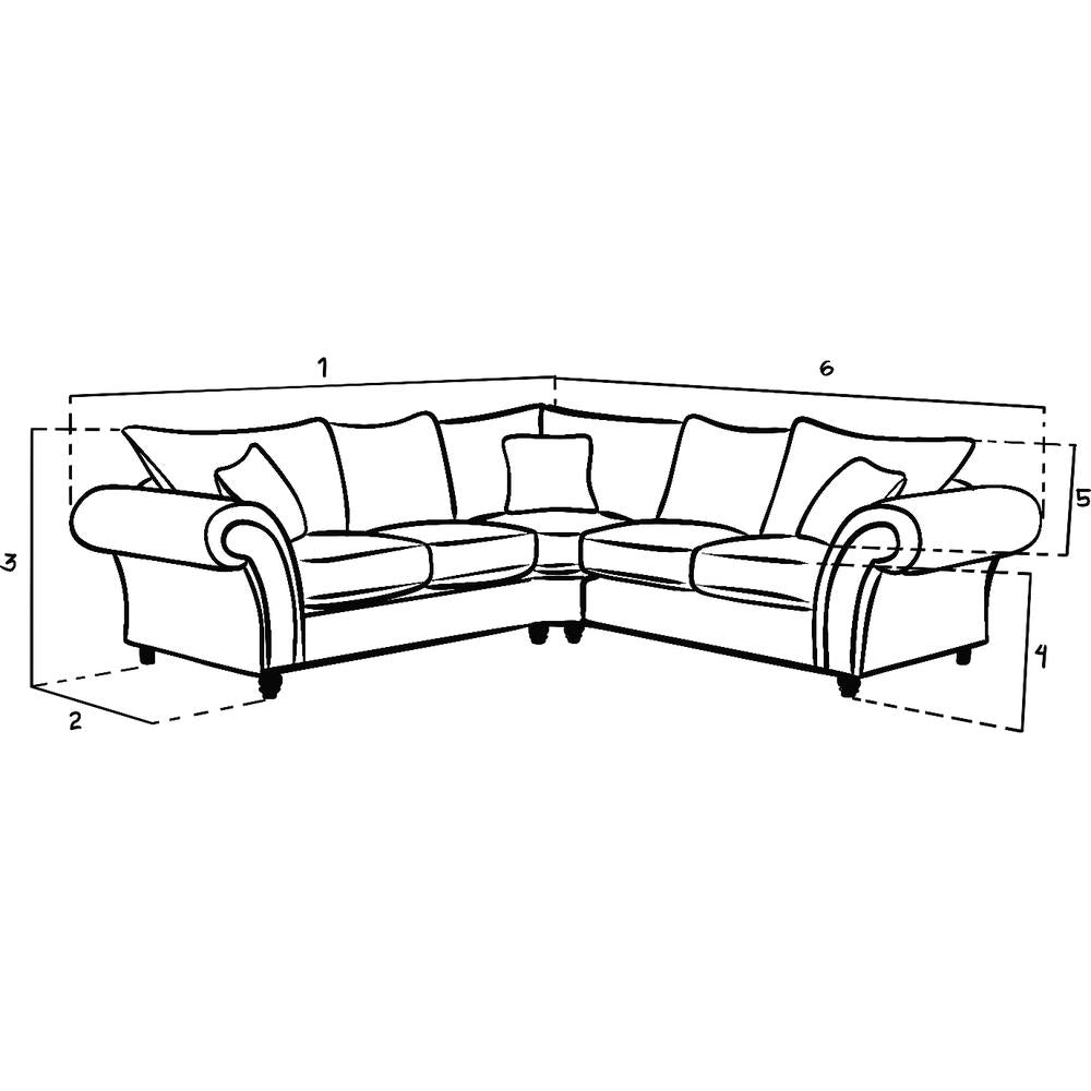 Windsor Fullback Sofa Stone Large Corner