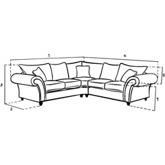 Windsor Fullback Sofa Stone Large Corner