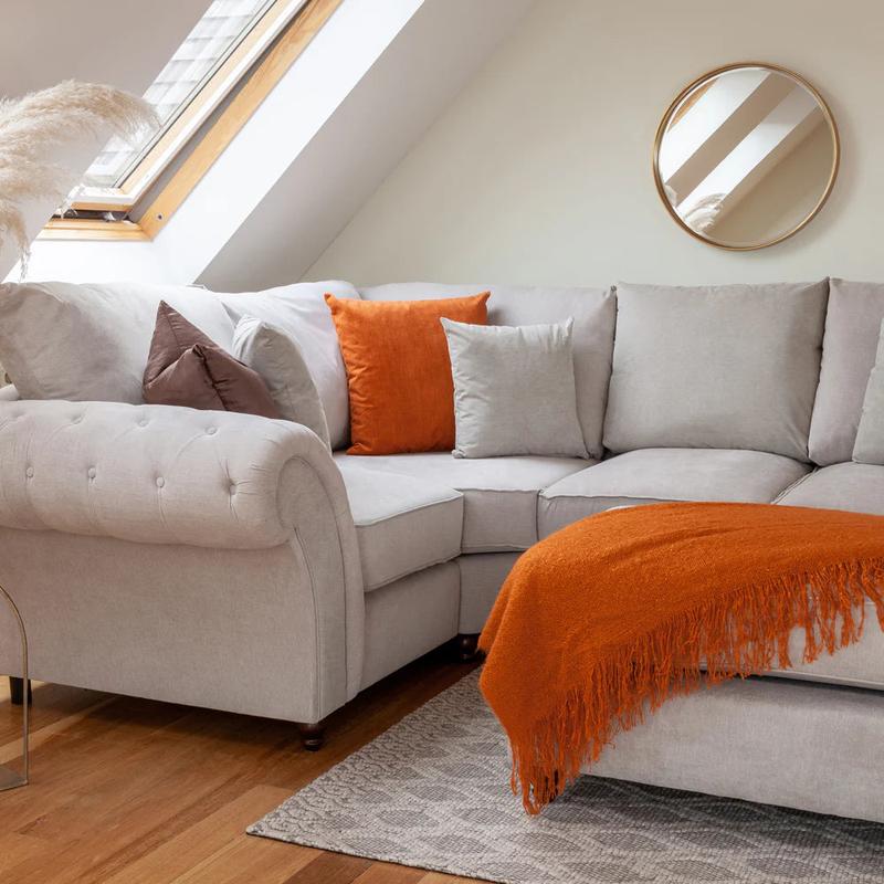 Windsor Fullback Stone Right Hand Facing Corner Sofa