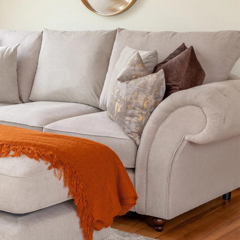 Windsor Fullback Stone Right Hand Facing Corner Sofa