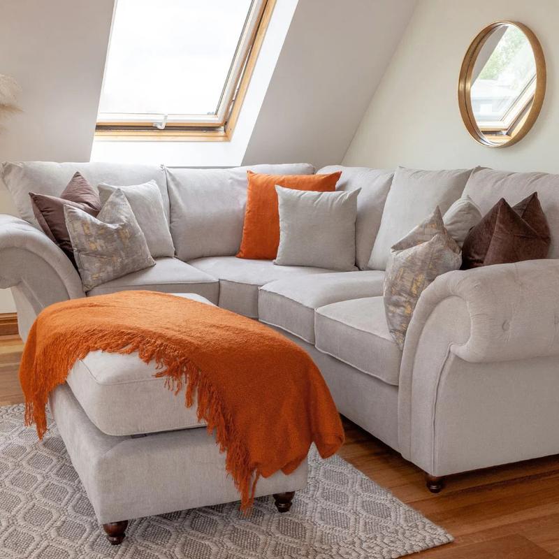 Windsor Fullback Stone Right Hand Facing Corner Sofa